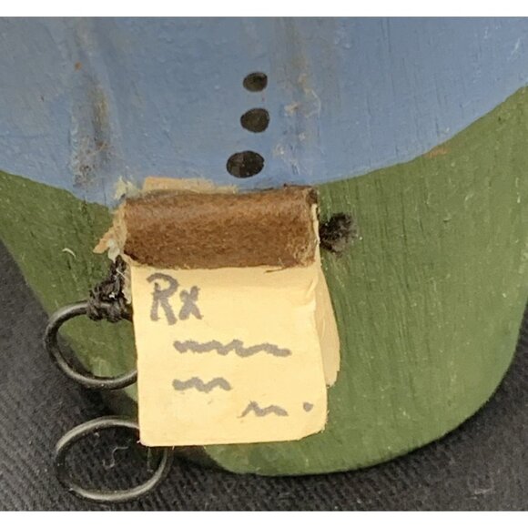 Santa Gnome with Basket Figure Folk Art Wood Pharmacist Pharmacy Tech 6.5" - Picture 6 of 8